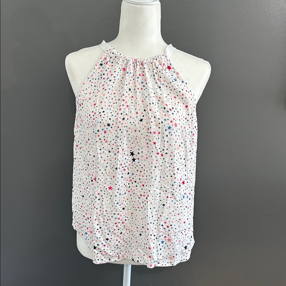 LOFT Multicolor Star Print Halter Blouse